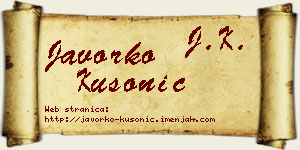 Javorko Kusonić vizit kartica